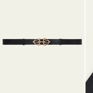 ba&sh Chic Black Belt with Gold Detailing